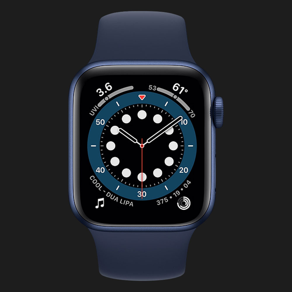 Apple Watch Series 6 44mm Blue Aluminum Case with Deep Navy Sport Band (M00J3)
