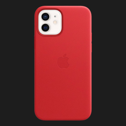 Оригинальный чехол Apple Leather Case with MagSafe для iPhone 12 mini (PRODUCT) Red (MHK73)