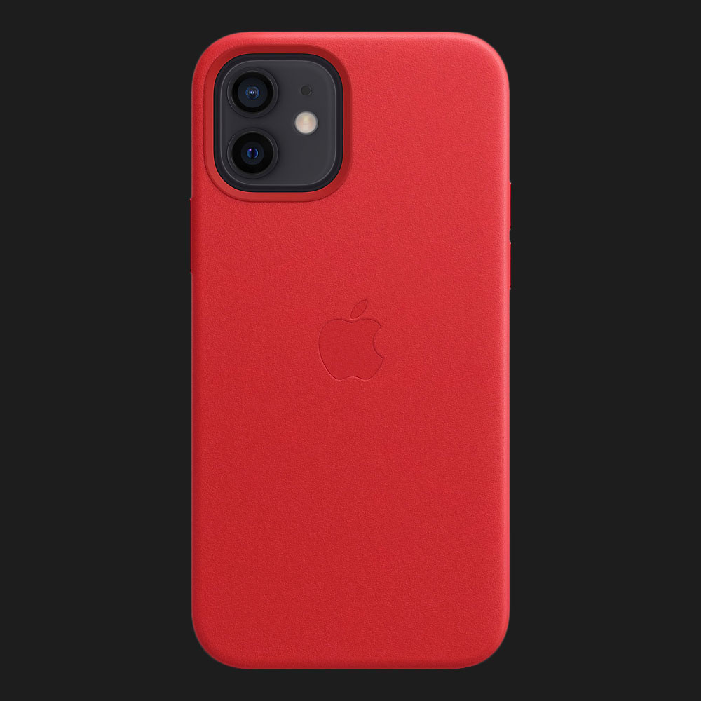 Оригінальний чохол Apple Leather Case with MagSafe для iPhone 12 mini (PRODUCT) Red (MHK73)