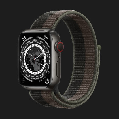 Apple Watch Series 7 41mm Edition Space Black Titanium Case with Sport Loop (Tornado/Gray)