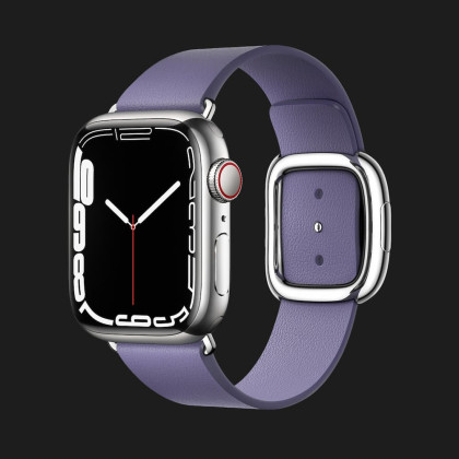 Apple Watch Series 7 41mm Silver Stainless Steel Case with Modern Buckle (Wisteria)