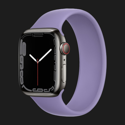 Apple Watch Series 7 41mm Graphite Stainless Steel Case with Solo Loop (English Lavender)
