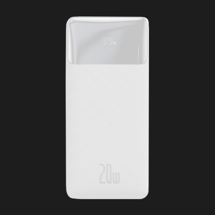 Портативный аккумулятор Baseus Bipow Digital Display 20000 mAh, 20W, USB-A, USB-C (White)