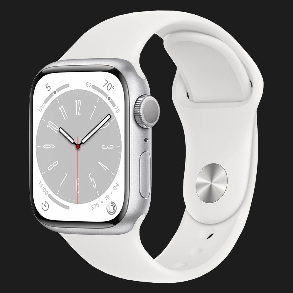 Apple Watch Series 8 41mm Silver Aluminum Case with White Sport Band (MP6K3/MP6L3/MP6M3)