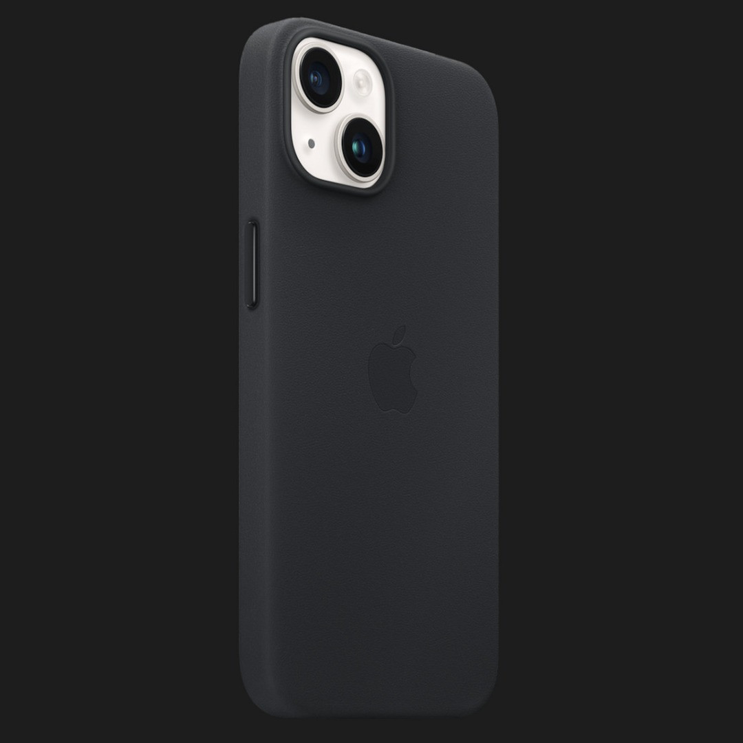 Оригінальний чохол Apple Leather Case with MagSafe для iPhone 14 (Midnight) (MPP43)
