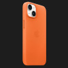 Оригінальний чохол Apple Leather Case with MagSafe для iPhone 14 (Orange) (MPP83)
