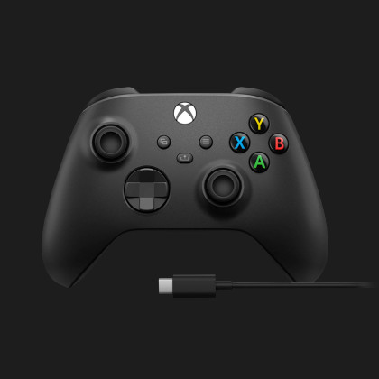 Геймпад Microsoft Xbox Series X/S Wireless Controller Carbon Black + Cable (XOA-0010, 1V8-00002)