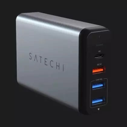 Зарядний пристрій Satechi 75W Dual Type-C PD Travel Charger (ST-MC2TCAM)