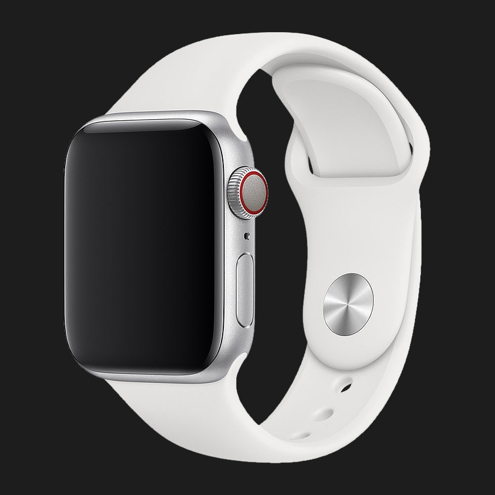 Купить Оригинальный спортивный ремешок для Apple Watch 40mm White Sport Band  - S/M - M/L (MJ4E2 / MTP52) — цены ⚡, отзывы ⚡, характеристики — ЯБКО