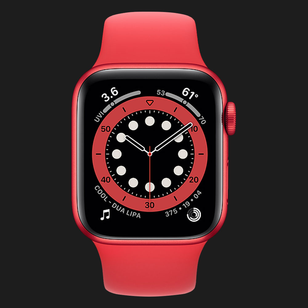 Apple Watch Series 6 44mm Red Aluminum Case with Red Sport Band (M00M3)