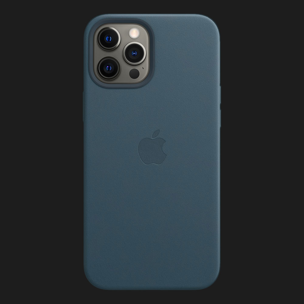 Оригінальний чохол Apple Leather Case with MagSafe для iPhone 12 Pro Max (Baltic Blue) (MHKK3)