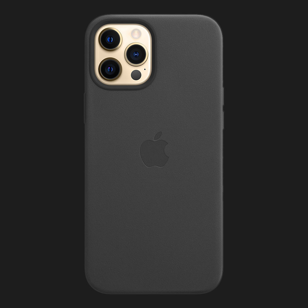 Оригінальний чохол Apple Leather Case with MagSafe для iPhone 12 Pro Max (Black) (MHKM3)