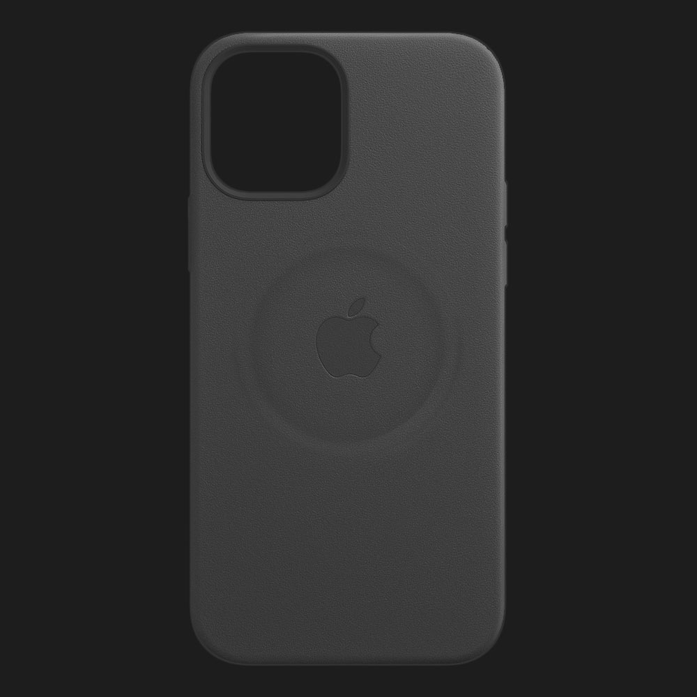 Оригінальний чохол Apple Leather Case with MagSafe для iPhone 12 Pro Max (Black) (MHKM3)