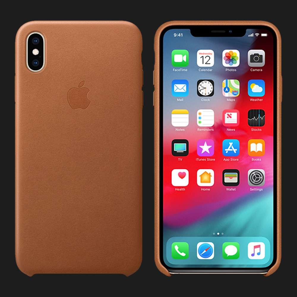 Оригінальний чохол Apple Leather Case для iPhone Xs (Saddle Brown)