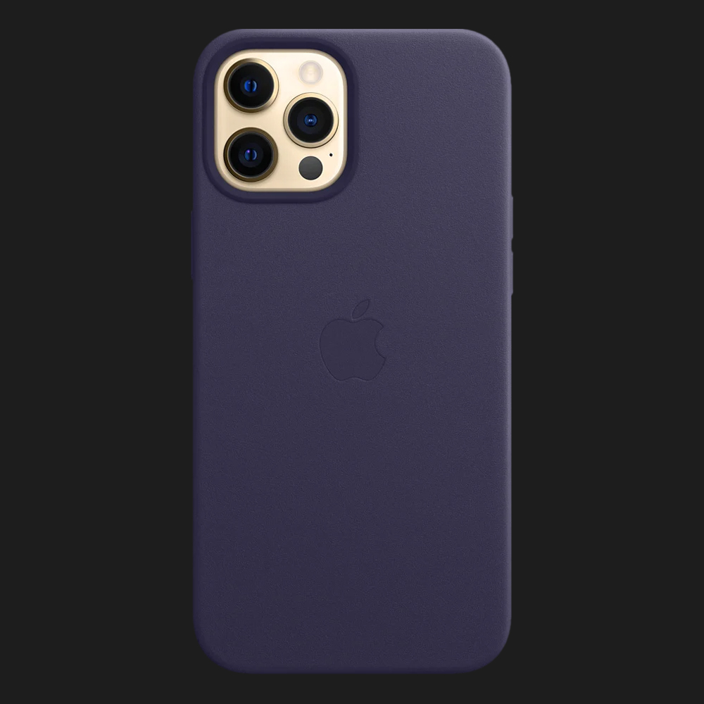 Оригінальний чохол Apple Leather Case with MagSafe для iPhone 12 | 12 Pro (Deep Violet) (MJYR3)