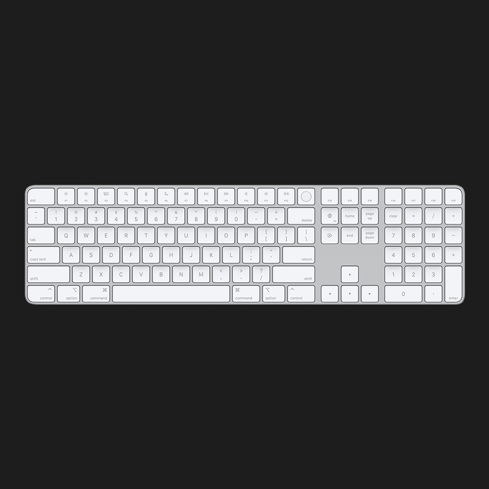 Повнорозмірна клавіатура Apple Magic Keyboard with Touch ID and Numeric Keypad Silver (MK2C3)