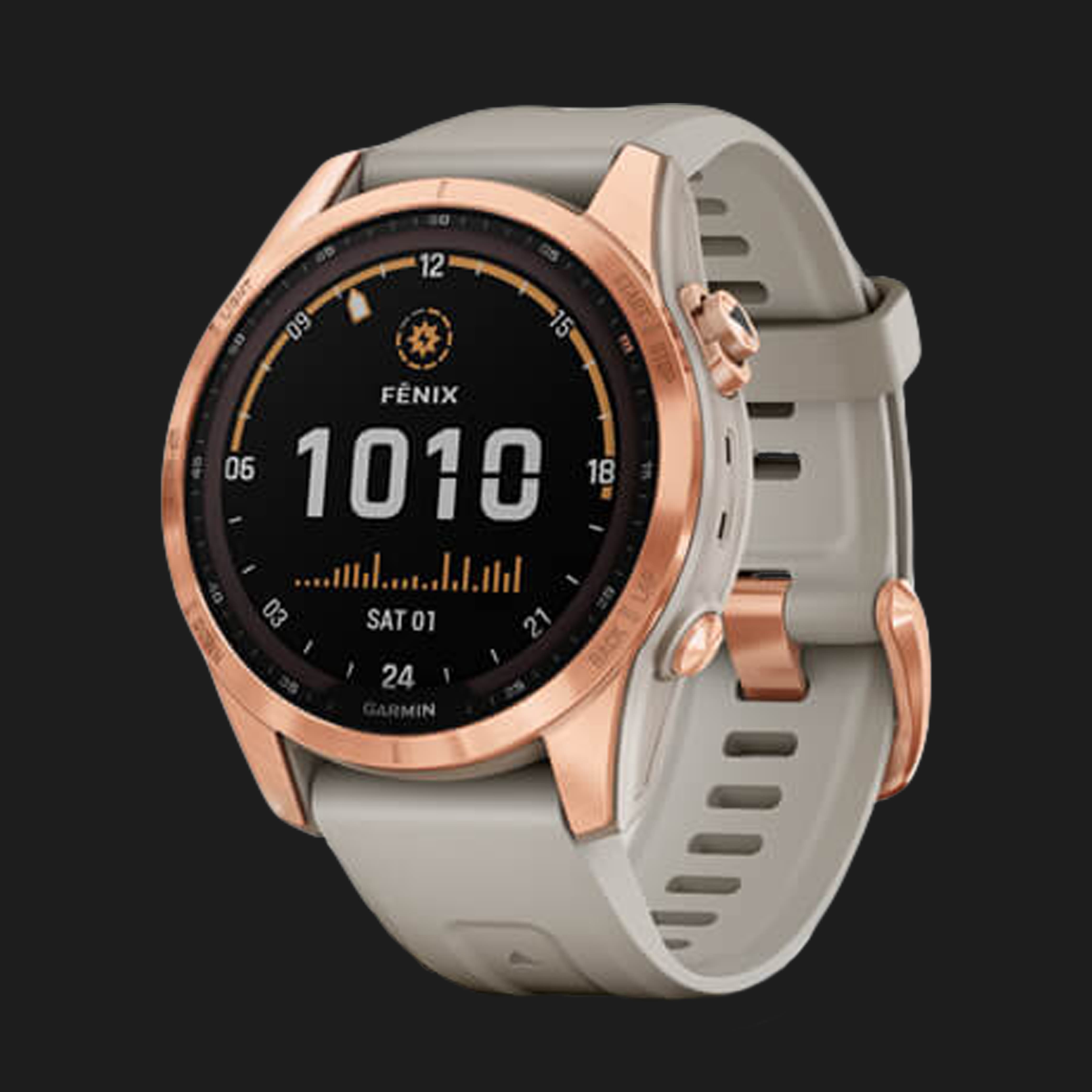 Купить Garmin Fenix 7S Solar Rose Gold with Light Sand Band (010-02539-11)  — цены ⚡, отзывы ⚡, характеристики — ЯБКО